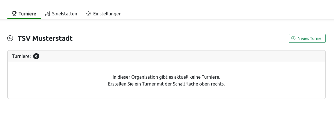 Sie haben eine neue Organisation erstellt